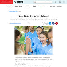 Scholastic Parents: Best Bets for After School Website