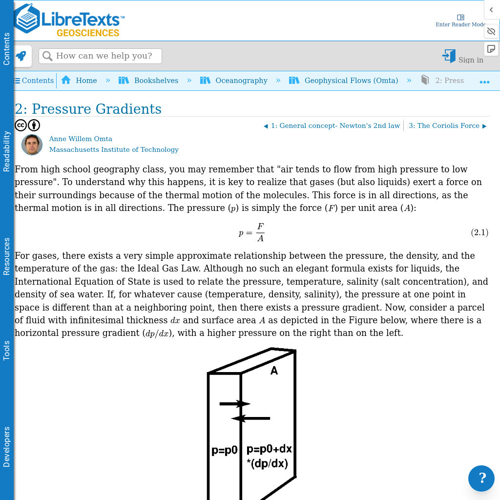 Libre Text: Pressure Gradients eBook