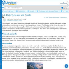 Libre Text: Plate Tectonics and People eBook