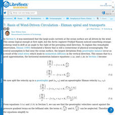 Libre Text: Ekman Spiral and Transports eBook