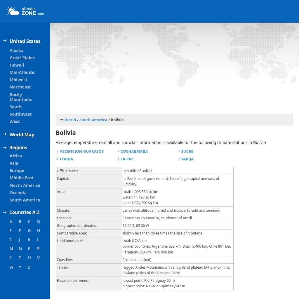 Climate Zone: Bolivia Handout