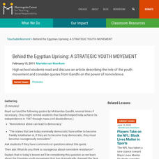 Teachable Moment: Behind the Egyptian Uprising: A Strategic Youth Movement Lesson Plan