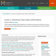 Teaching Social Responsibility: Teachable Moment: Israelis vs. Palestinians Lesson Plan