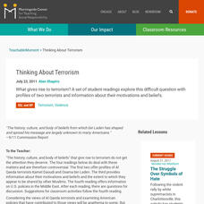 Teaching Social Responsibility: Teachable Moment: Terrorism Lesson Plan