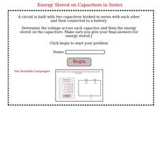 Physics Aviary: Practice Problems: Capacitor Series Circuit Assessment