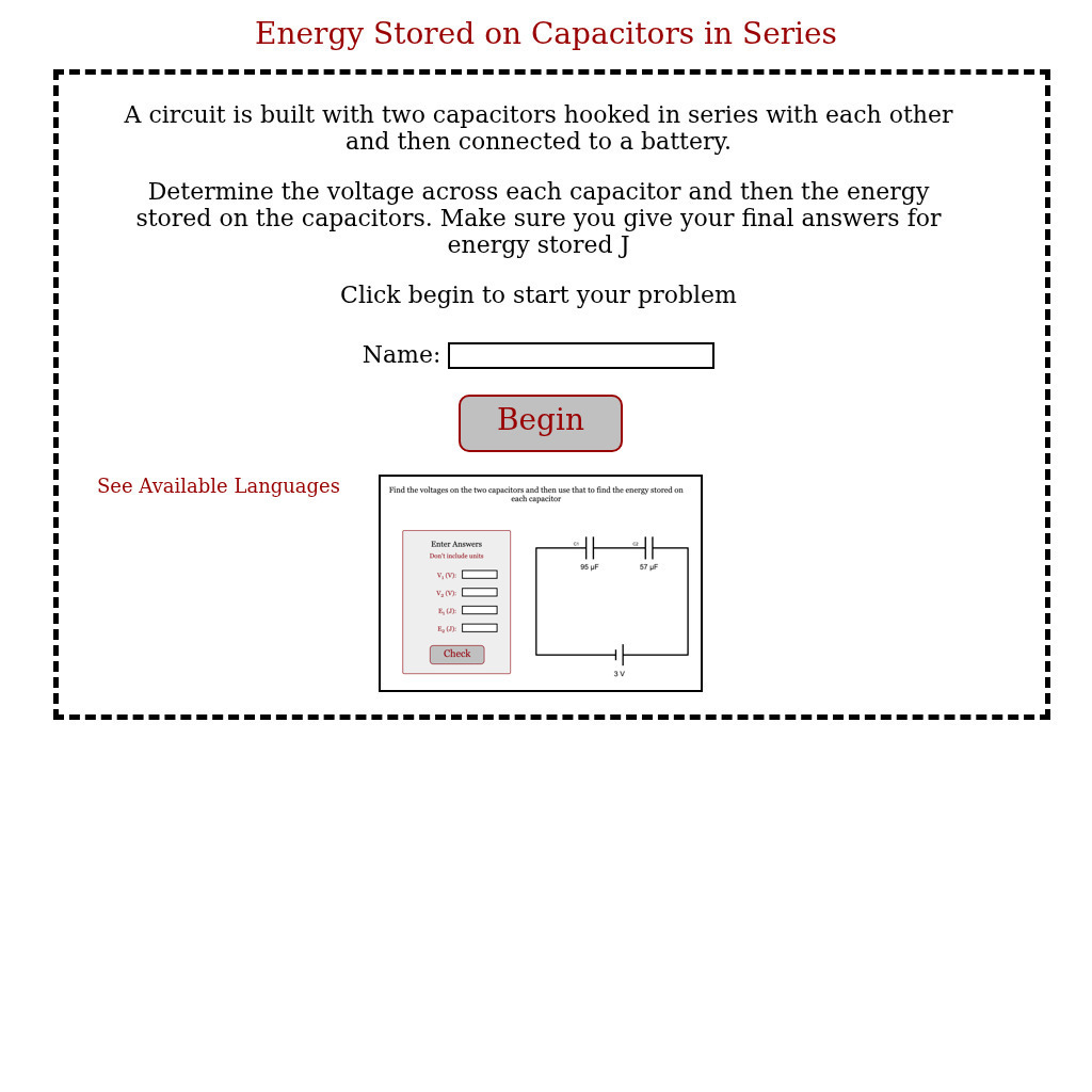 Physics Aviary: Practice Problems: Capacitor Series Circuit Assessment