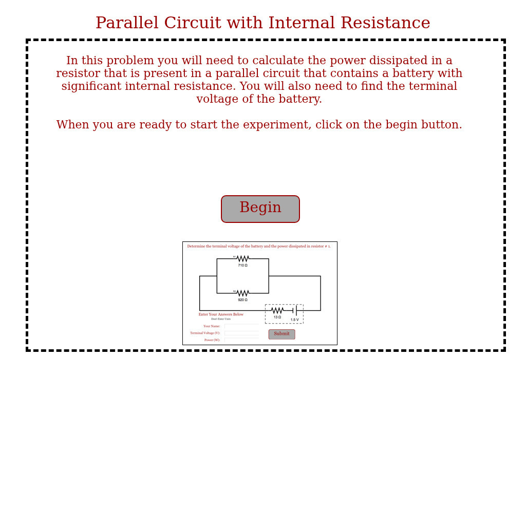 Physics Aviary: Practice Problems: Parallel Circuit With Internal Resistance Assessment