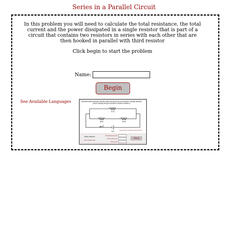 Physics Aviary: Practice Problems: Series in a Parallel Circuit Assessment