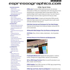 Espresso Graphics: Html Tips and Tricks Handout