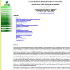 Icpd: Comprehensive Theory of Social Development Article