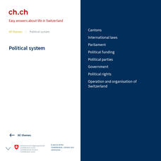 Government of Switzerland: Democracy: The Swiss Political System Website