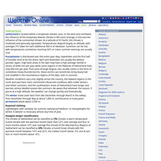 Weather Online: Climates of the World: Switzerland Activity