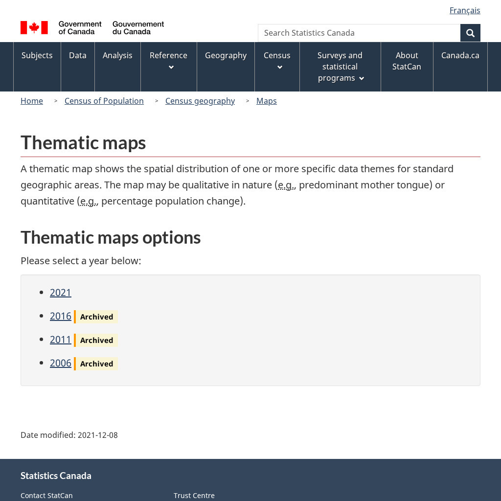 Canada: Thematic Maps Graphic