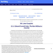 Bartleby.com: Cambridge History of Eng and Am Lit: Edward Everett Hale Handout