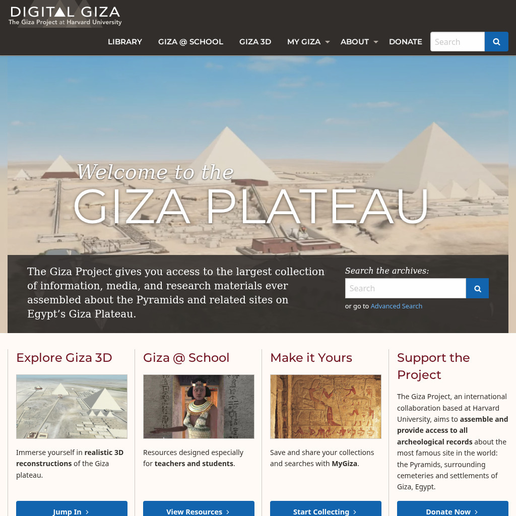 Harvard University: Digital Giza: Giza Project Website