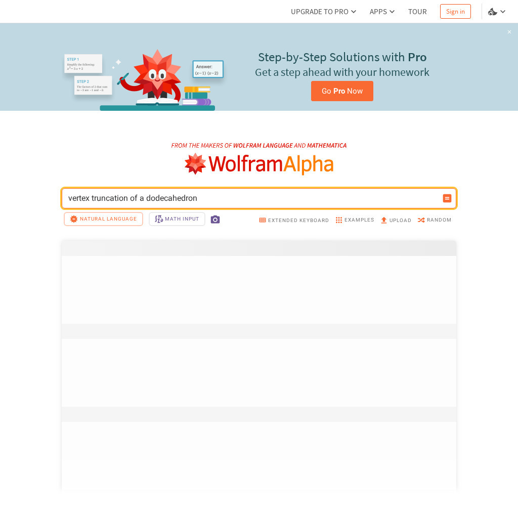 Wolfram Alpha: Dodecahedron Activity