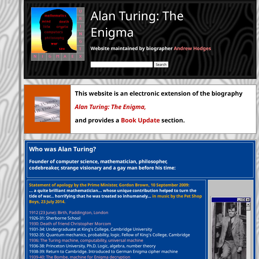 The Alan Turing Homepage Website