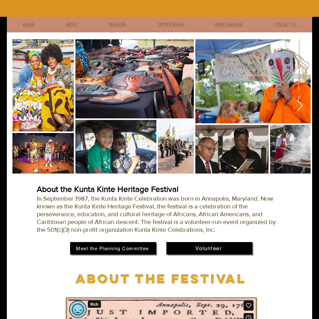 Kunte Kinte Heritage Festival: Kunta Kinte History Handout