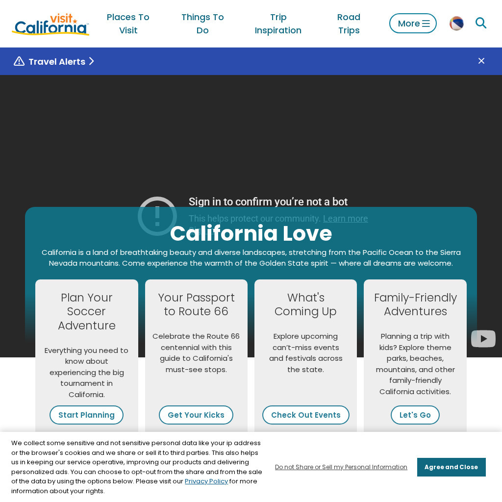 California Travel & Tourism Commission: Visit California Website
