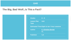 The Big, Bad Wolf . . . Is This a Fact? Unit Plan