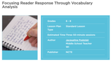 Focusing Reader Response Through Vocabulary Analysis Lesson Plan