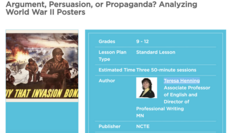 Argument, Persuasion, or Propaganda? Analyzing World War II Posters Lesson Plan