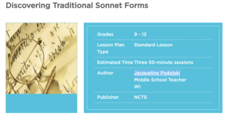 Discovering Traditional Sonnet Forms Lesson Plan