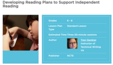 Developing Reading Plans to Support Independent Reading Lesson Plan