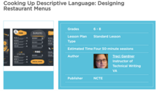 Cooking Up Descriptive Language: Designing Restaurant Menus Lesson Plan
