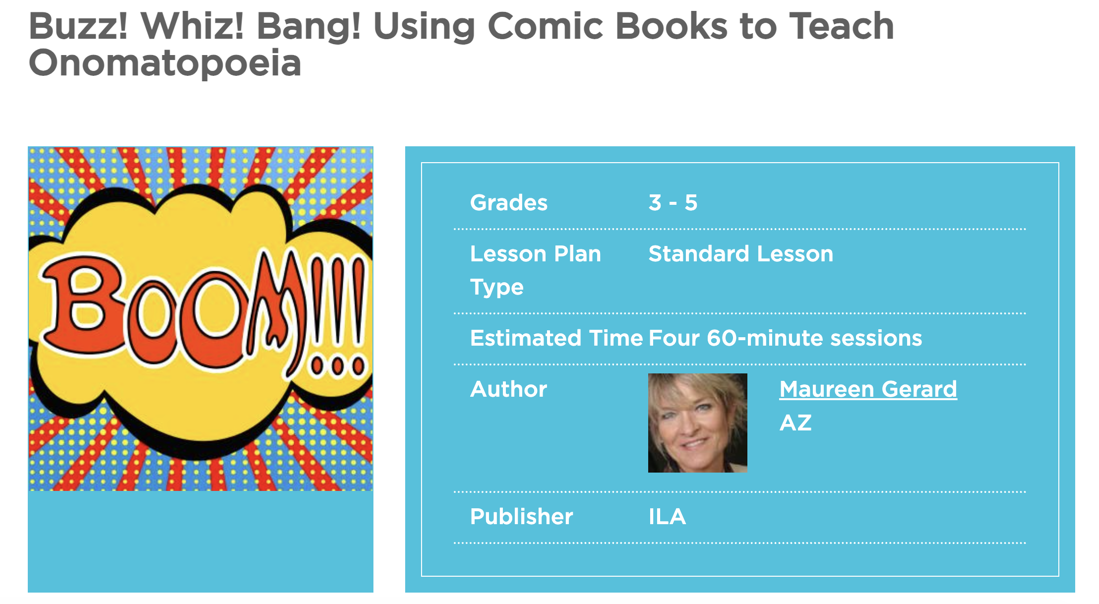 Buzz! Whiz! Bang! Using Comic Books to Teach Onomatopoeia Lesson Plan