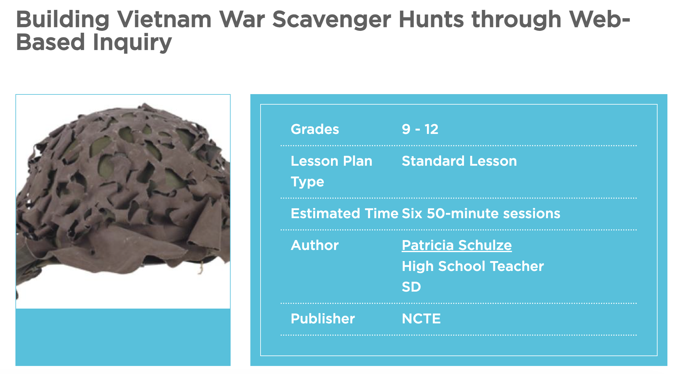 Building Vietnam War Scavenger Hunts through Web-Based Inquiry Lesson Plan
