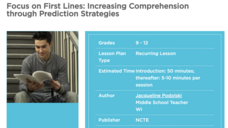 Focus on First Lines: Increasing Comprehension through Prediction Strategies Lesson Plan