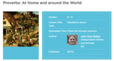 Proverbs: At Home and Around the World Lesson Plan