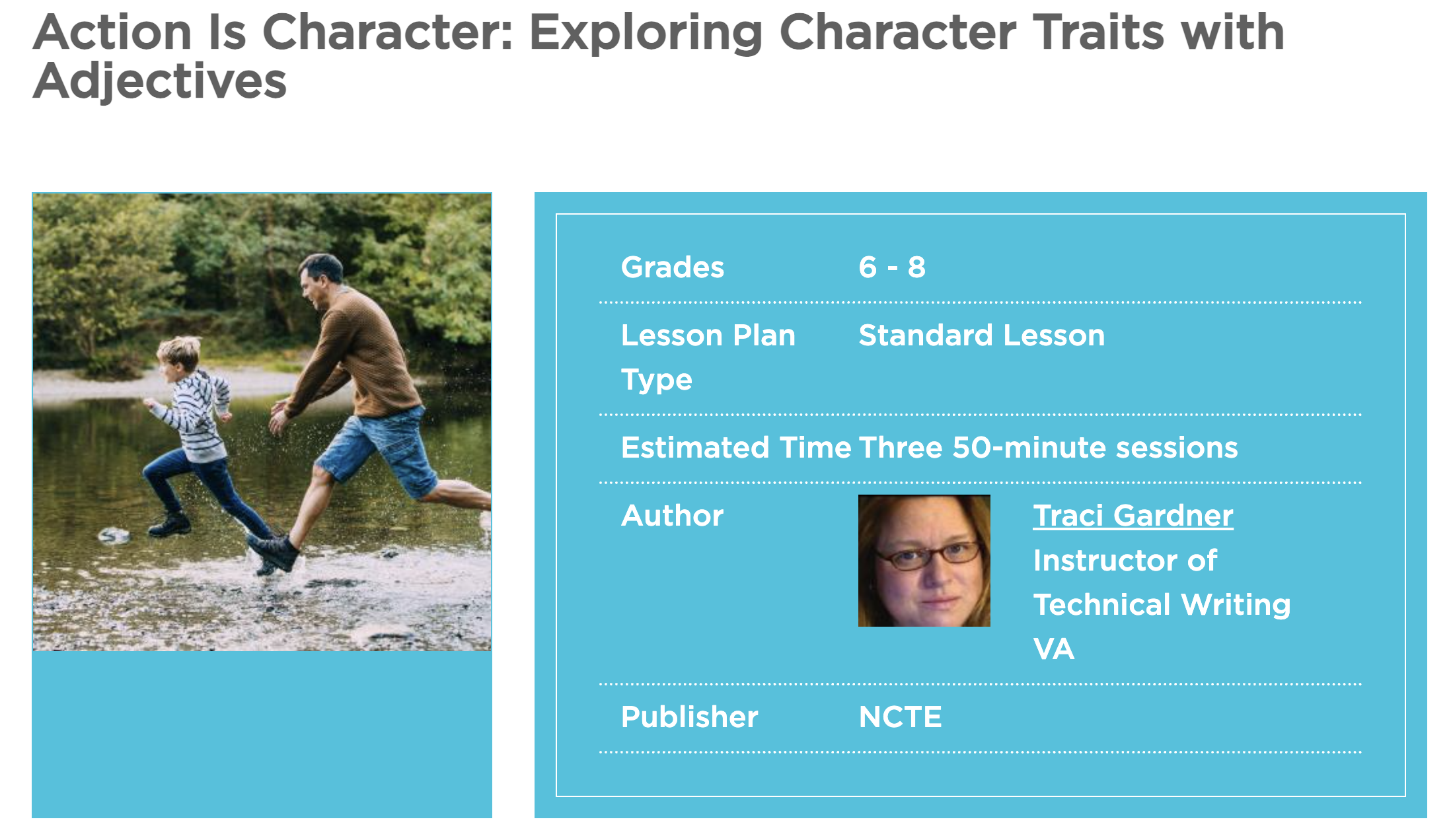 Action is Character: Exploring Character Traits with Adjectives Lesson Plan