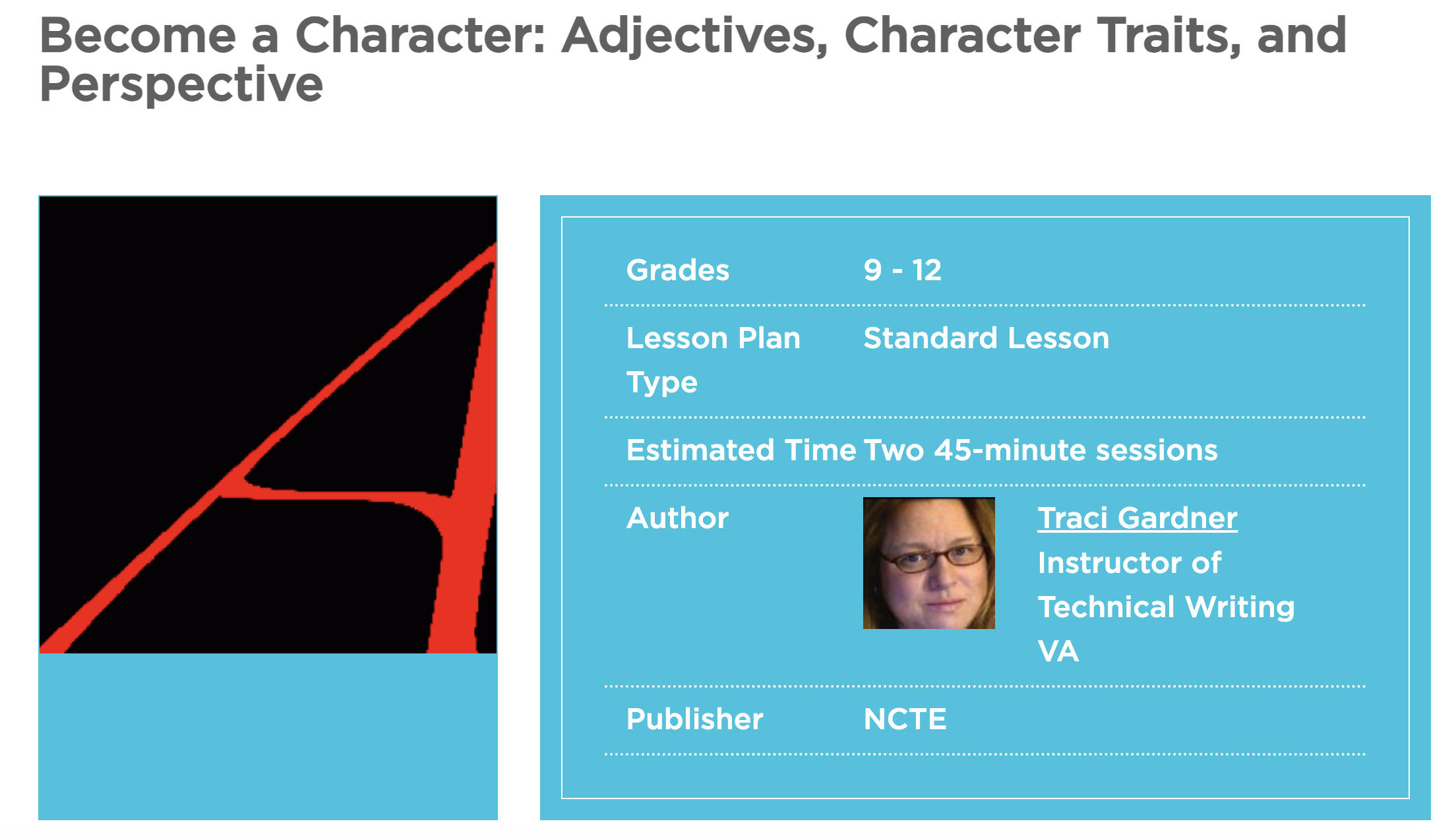 Become a Character: Adjectives, Character Traits, and Perspective Lesson Plan