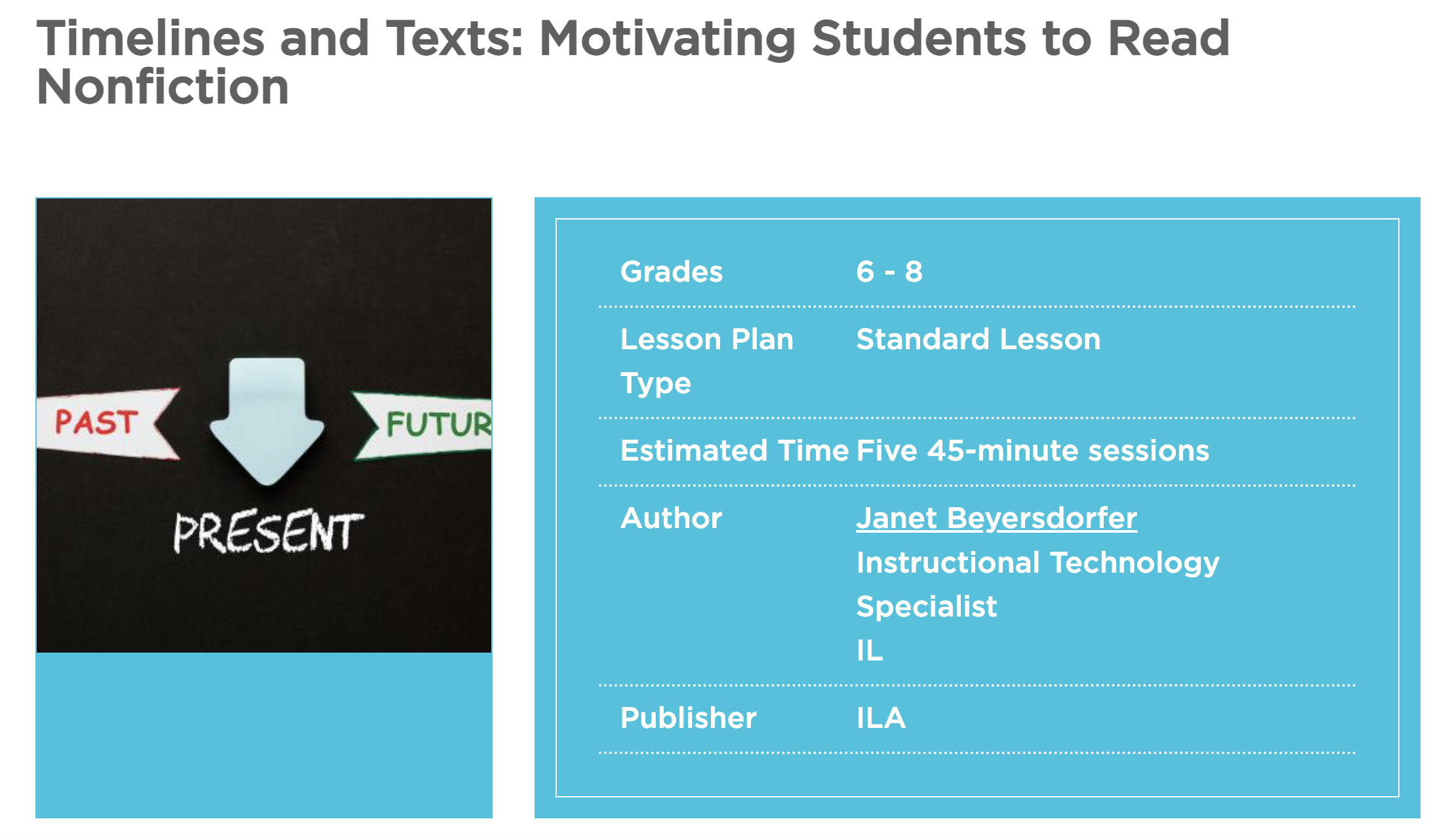 Timelines and Texts: Motivating Students to Read Nonfiction Lesson Plan