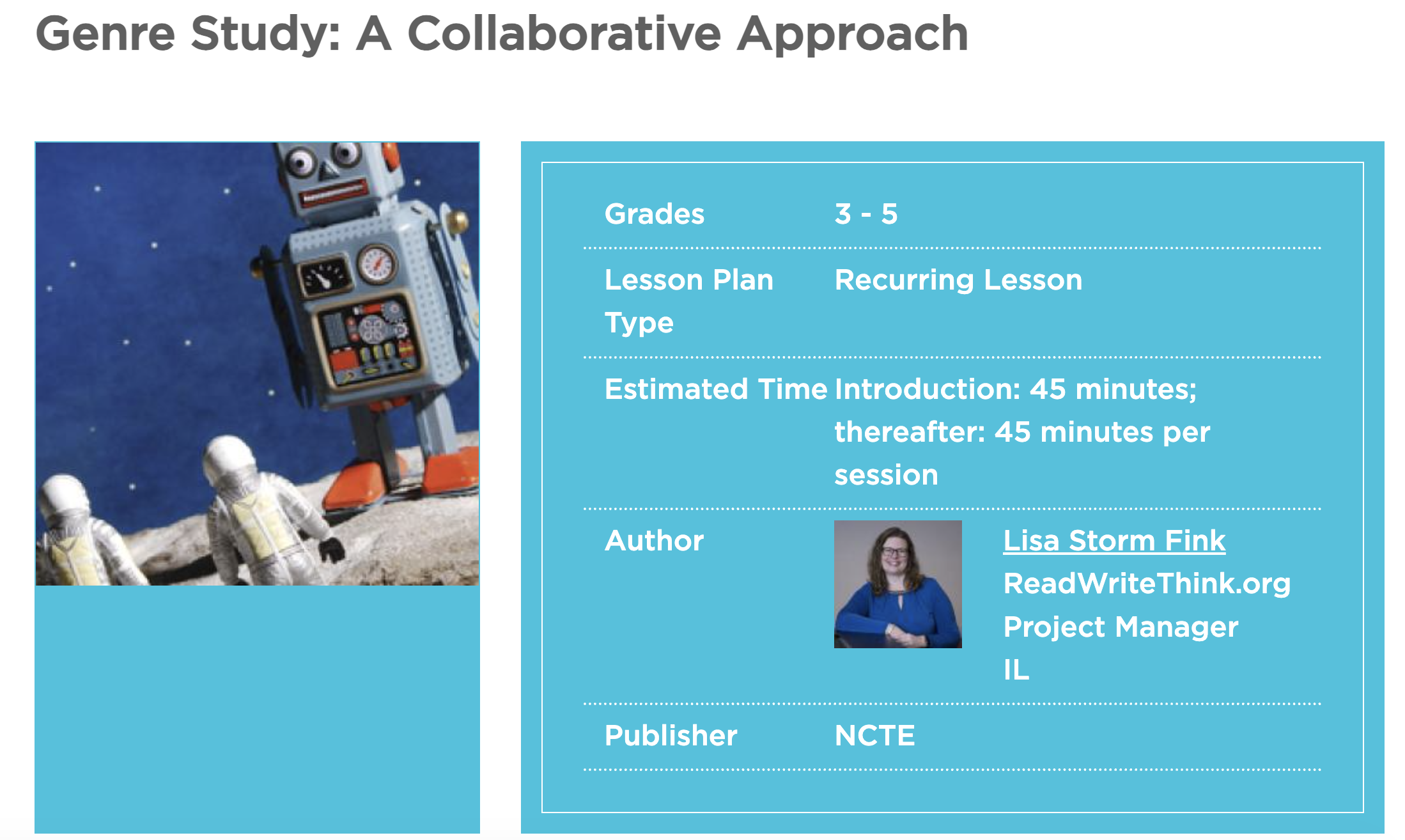 Genre Study: A Collaborative Approach Lesson Plan