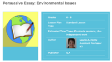 Persuasive Essay: Environmental Issues Lesson Plan