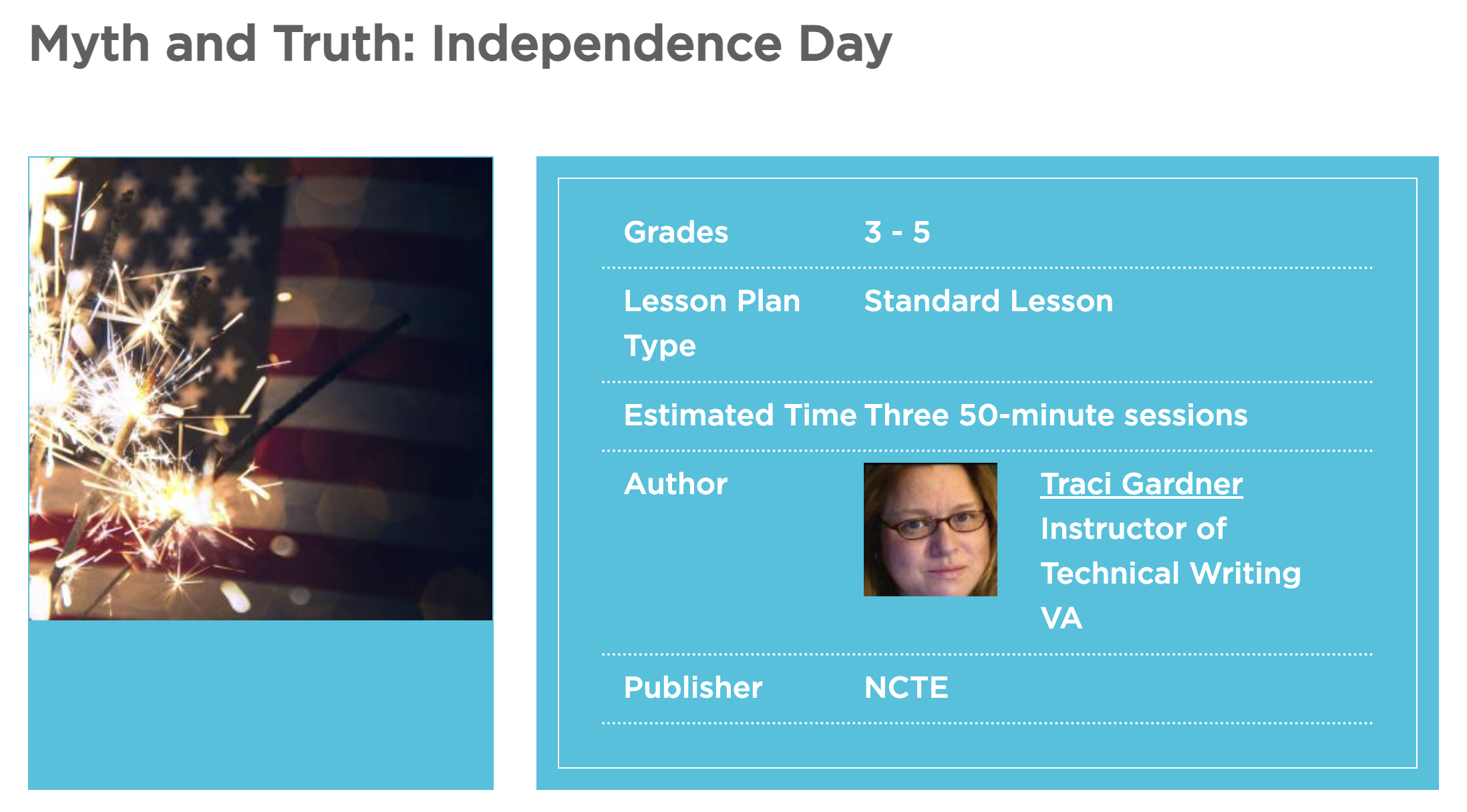 Myth and Truth: Independence Day Lesson Plan