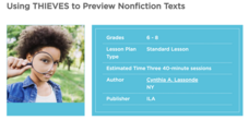 Using THIEVES to Preview Nonfiction Texts Lesson Plan