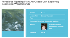 Ferocious Fighting Fish: An Ocean Unit Exploring Beginning Word Sounds Lesson Plan