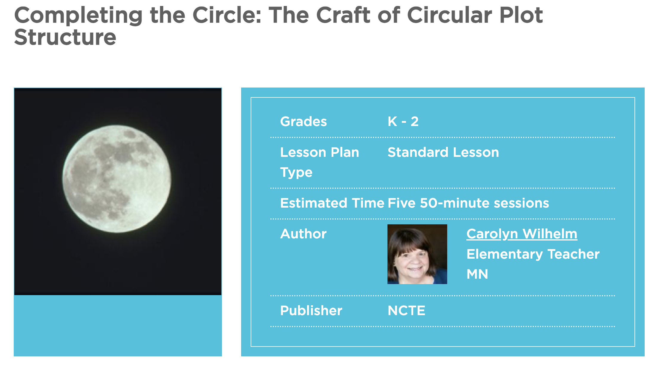 Completing the Circle: The Craft of Circular Plot Structure Lesson Plan
