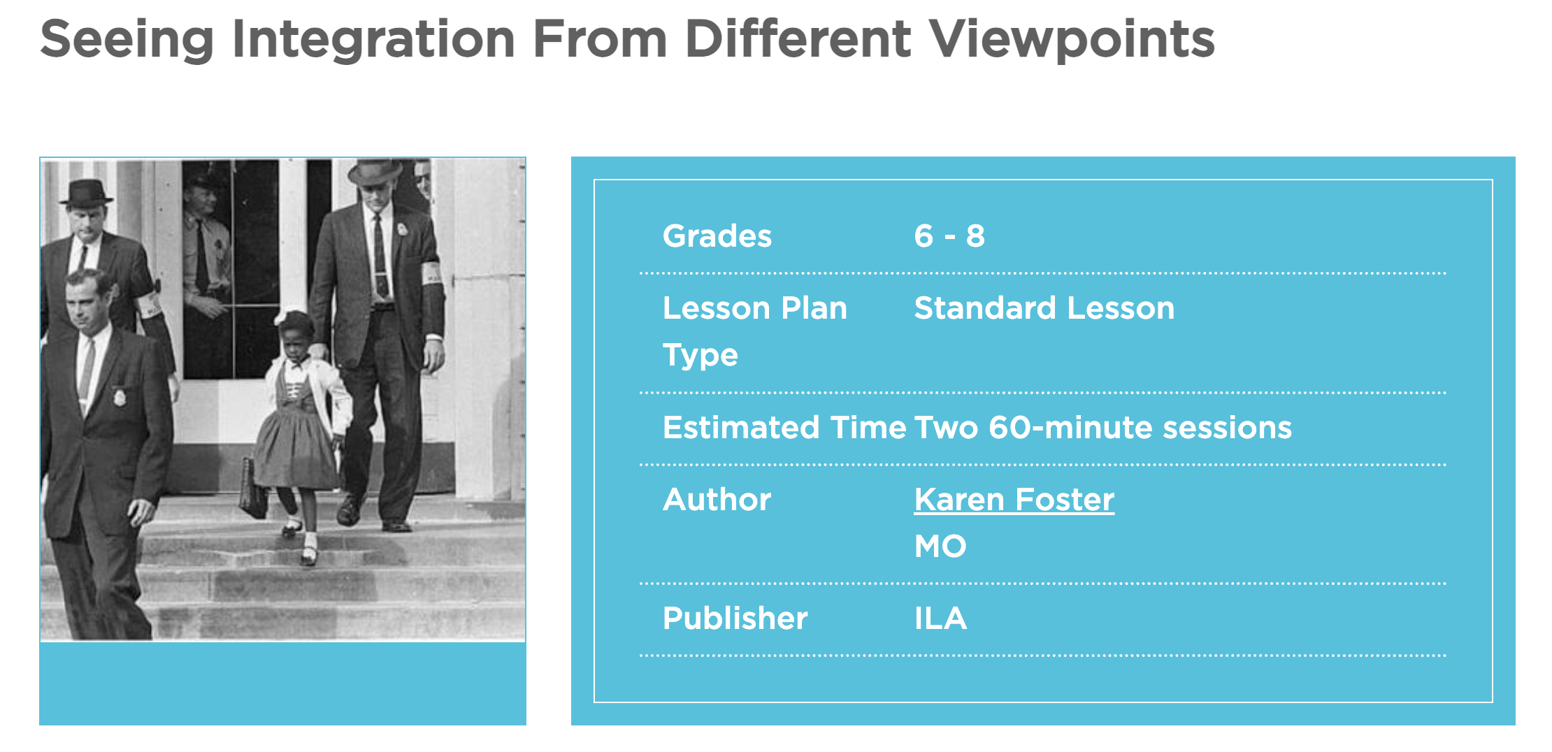 Seeing Integration from Different Viewpoints Lesson Plan