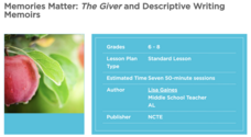 Memories Matter: The Giver And Descriptive Writing Memoirs Lesson Plan