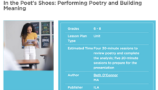 In the Poet's Shoes: Performing Poetry and Building Meaning Unit Plan