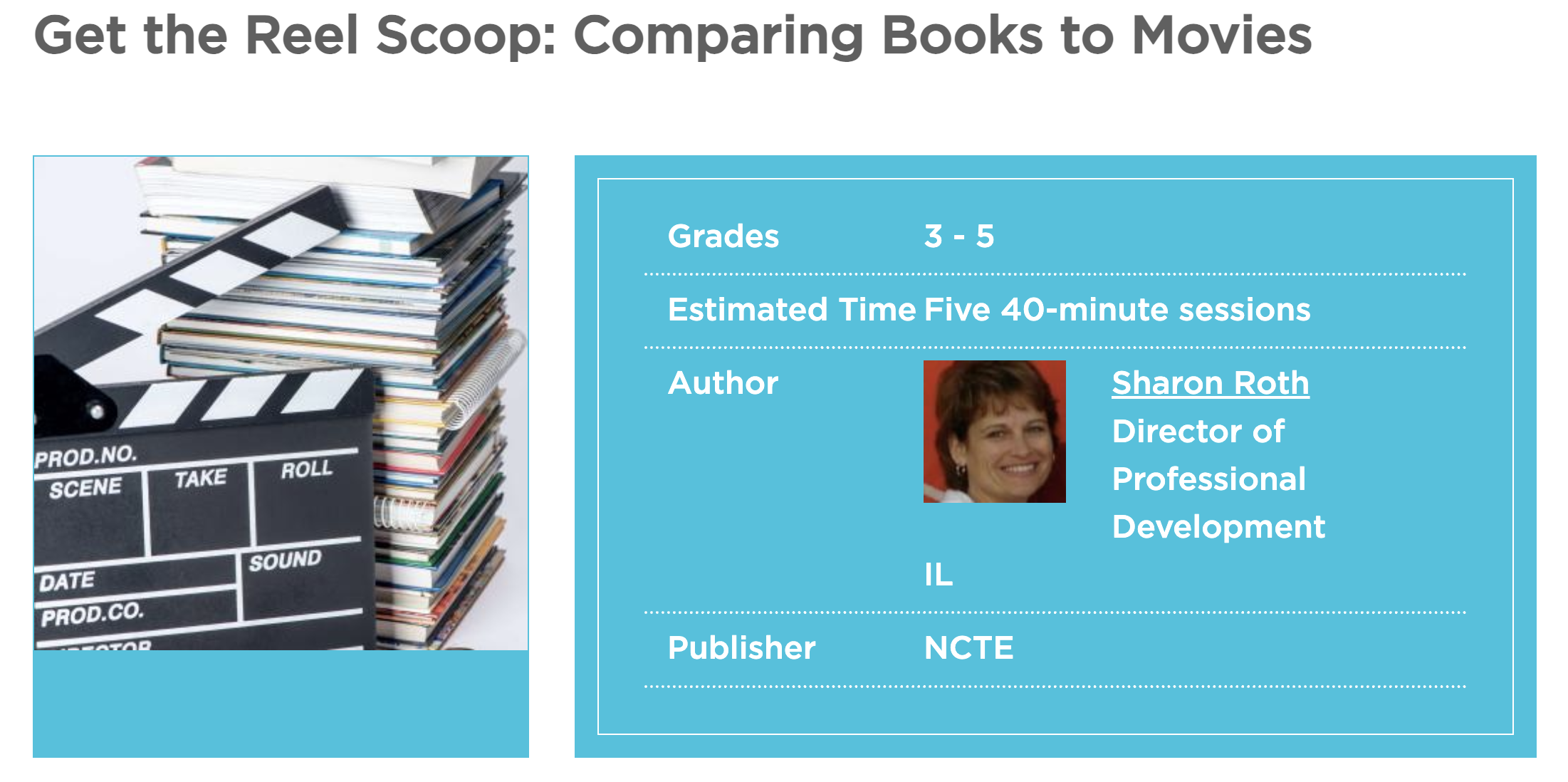 Get the Reel Scoop: Comparing Books to Movies Lesson Plan