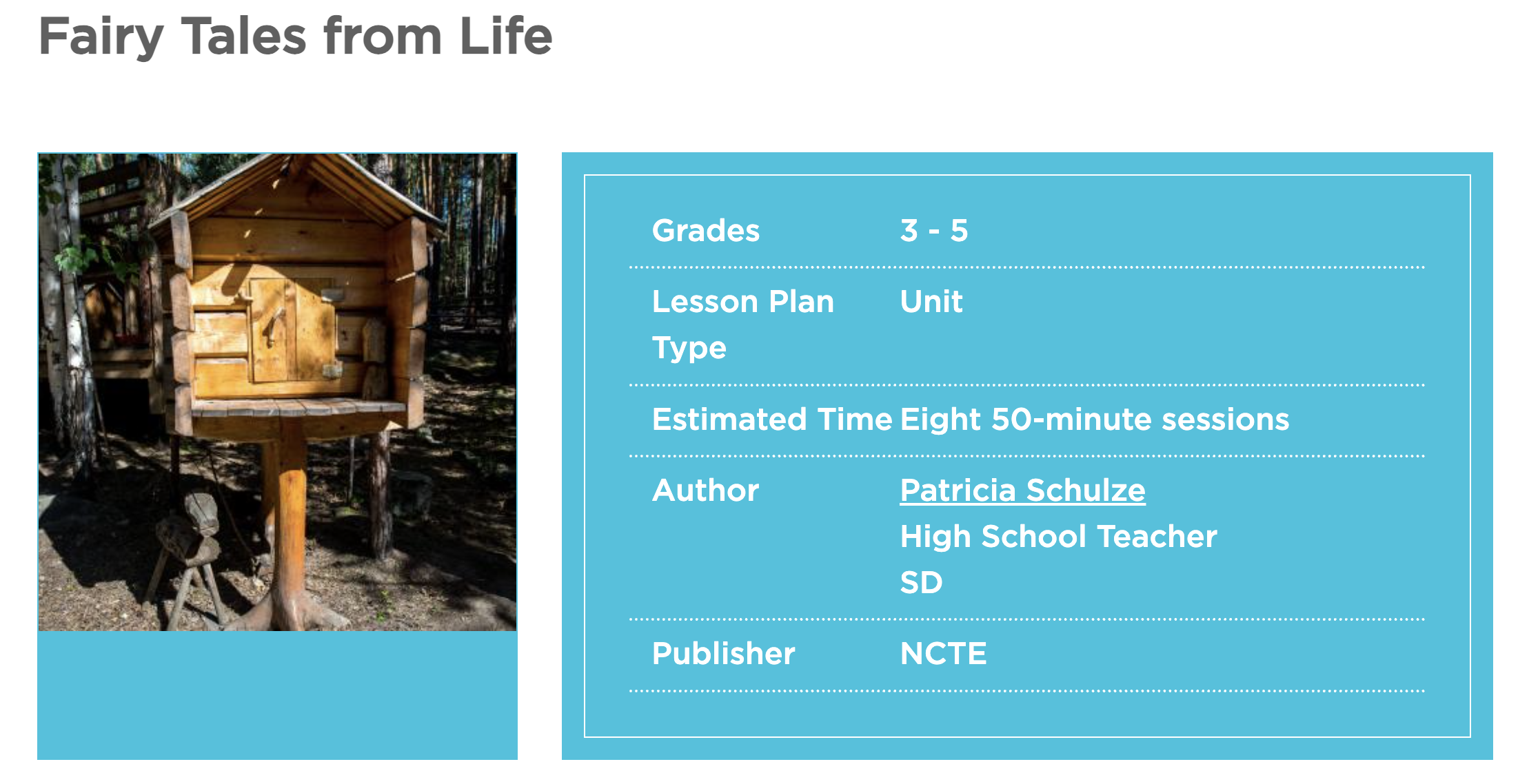 Fairy Tales from Life Lesson Plan