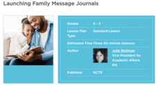 Launching Family Message Journals Lesson Plan