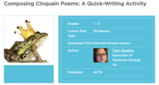 Composing Cinquain Poems: A Quick-Writing Activity Lesson Plan