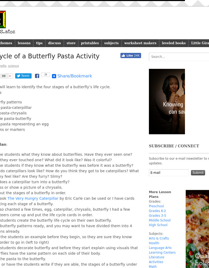 Life Cycle of a Butterfly Lesson Plan